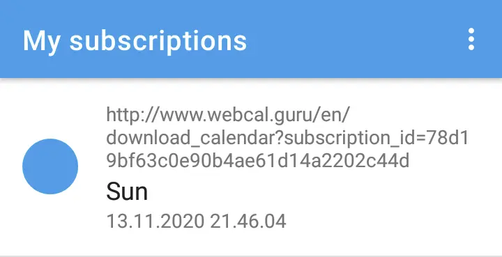 
Open the ICSx⁵ application
Tap on the calendar you wish to remove.
