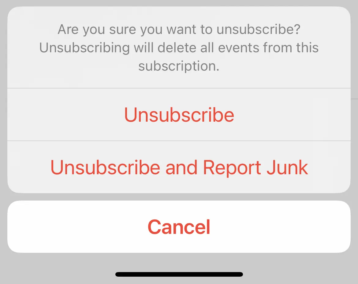 
Finally, confirm by tapping Unsubscribe.
