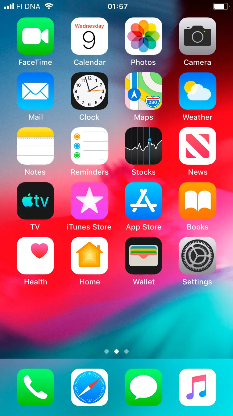 
On the home screen of the device, tap Calendar.
