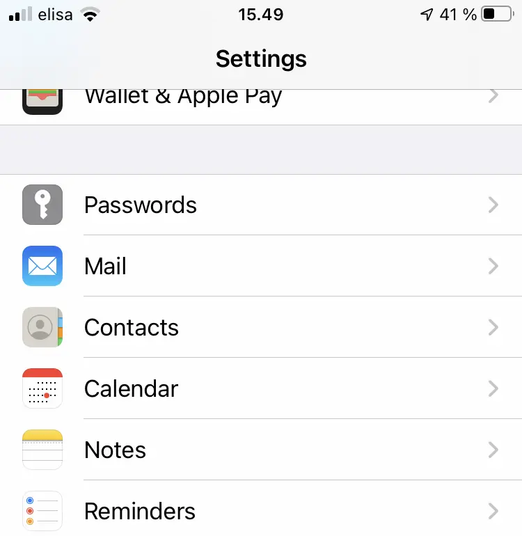 
Turn the device to portrait orientation, scroll down to Calendar and tap it.
