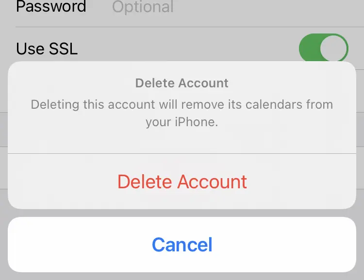 
Tap Delete Account.
