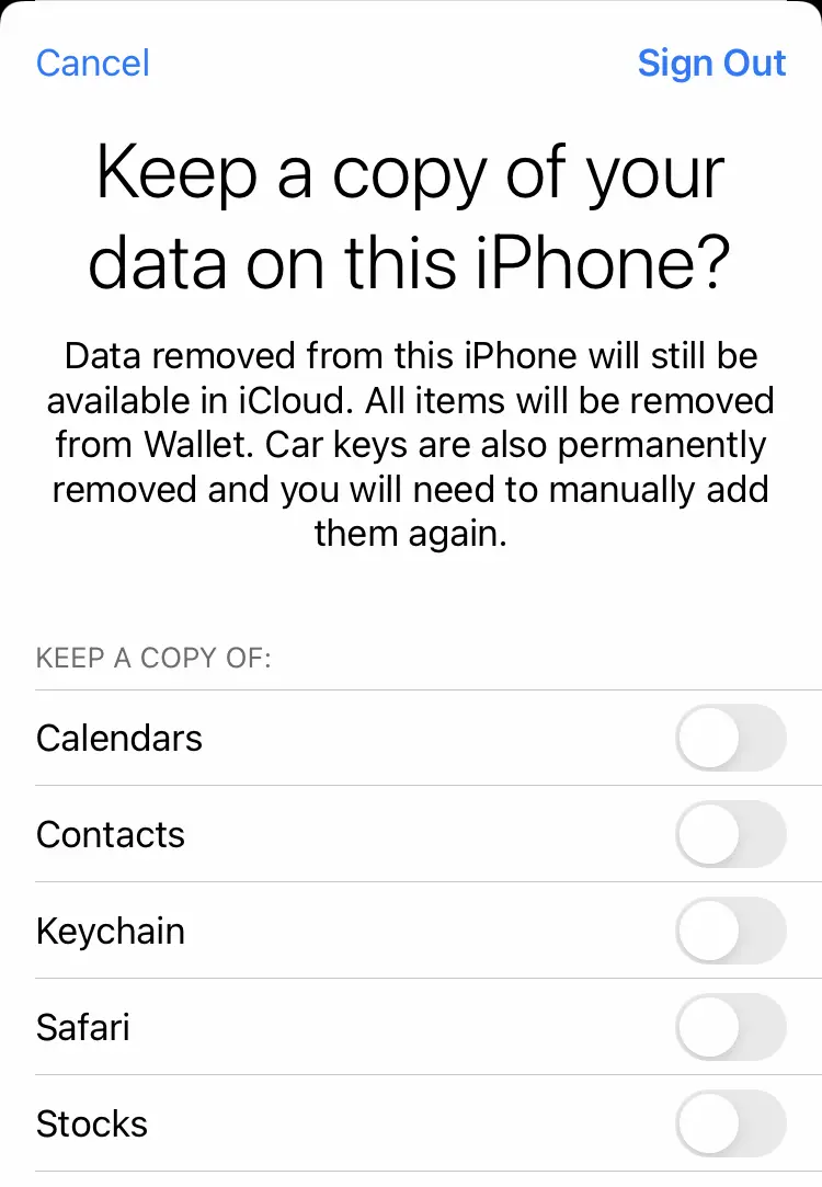 
Since you'll be logging right back in, you do not need to keep a copy of data on the device.

