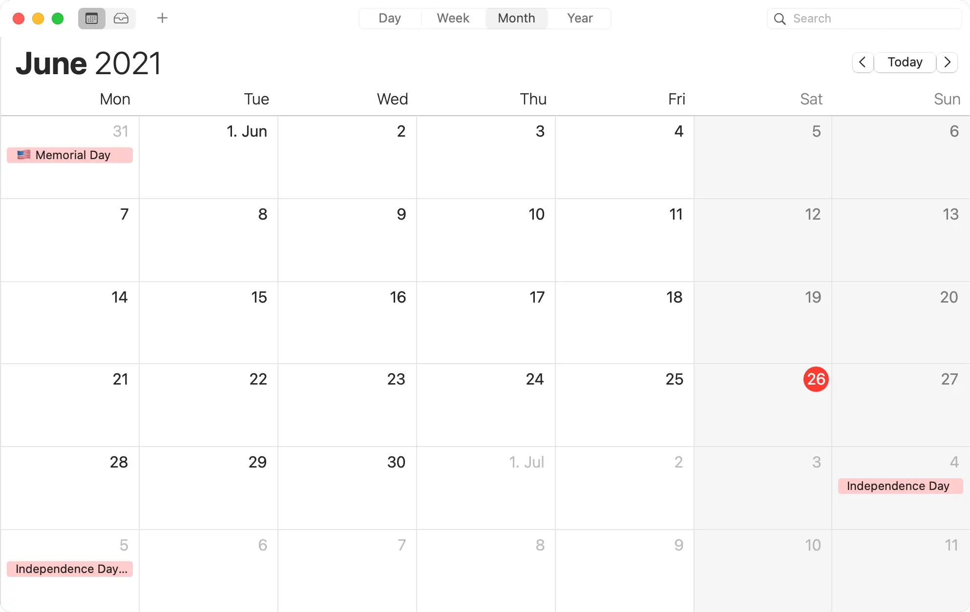 
Open the macOS Calendar application.
