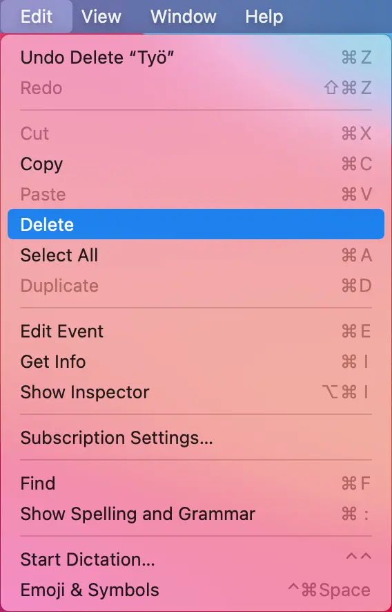 
If you had problems in selecting Unsubscribe in Step 6, try to open the Edit menu and select Delete instead.

