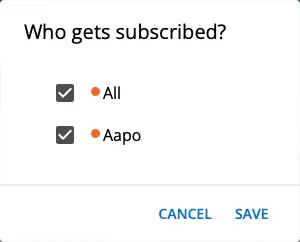 
Select the users who will get access to this calendar.
Click Save.
