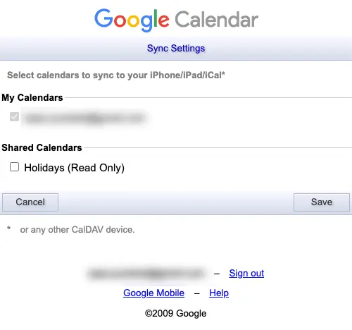 
Google wants you to select which subscribed calendars you wish to see on your mobile device.
Please go to Google Calendar Sync Settings. Log in if necessary.
Select all calendars under Shared Calendars
Click Save.
