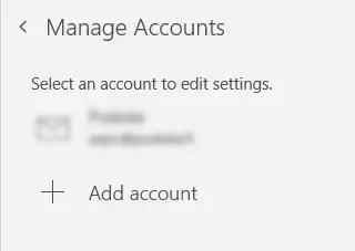
A panel opens on the right.
Click  Add account.
