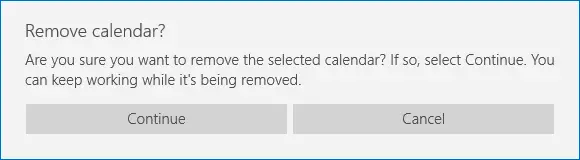 
On the confirmation dialog, click Continue.
