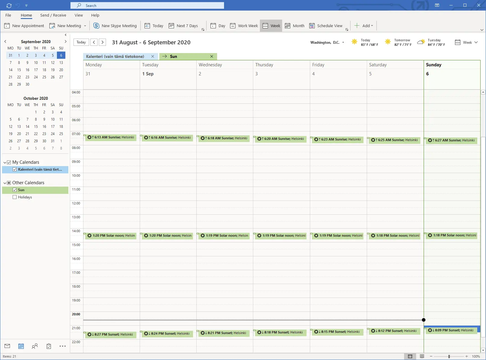
Now the calendars are laid out in the same area.
