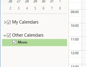 
In the left panel, open the calendar group by clicking  and select the calendar to delete.
